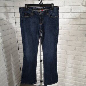 Guess Ladies Size 31 Medium Wash Made in Mexico Foxy Flare Blue Jeans